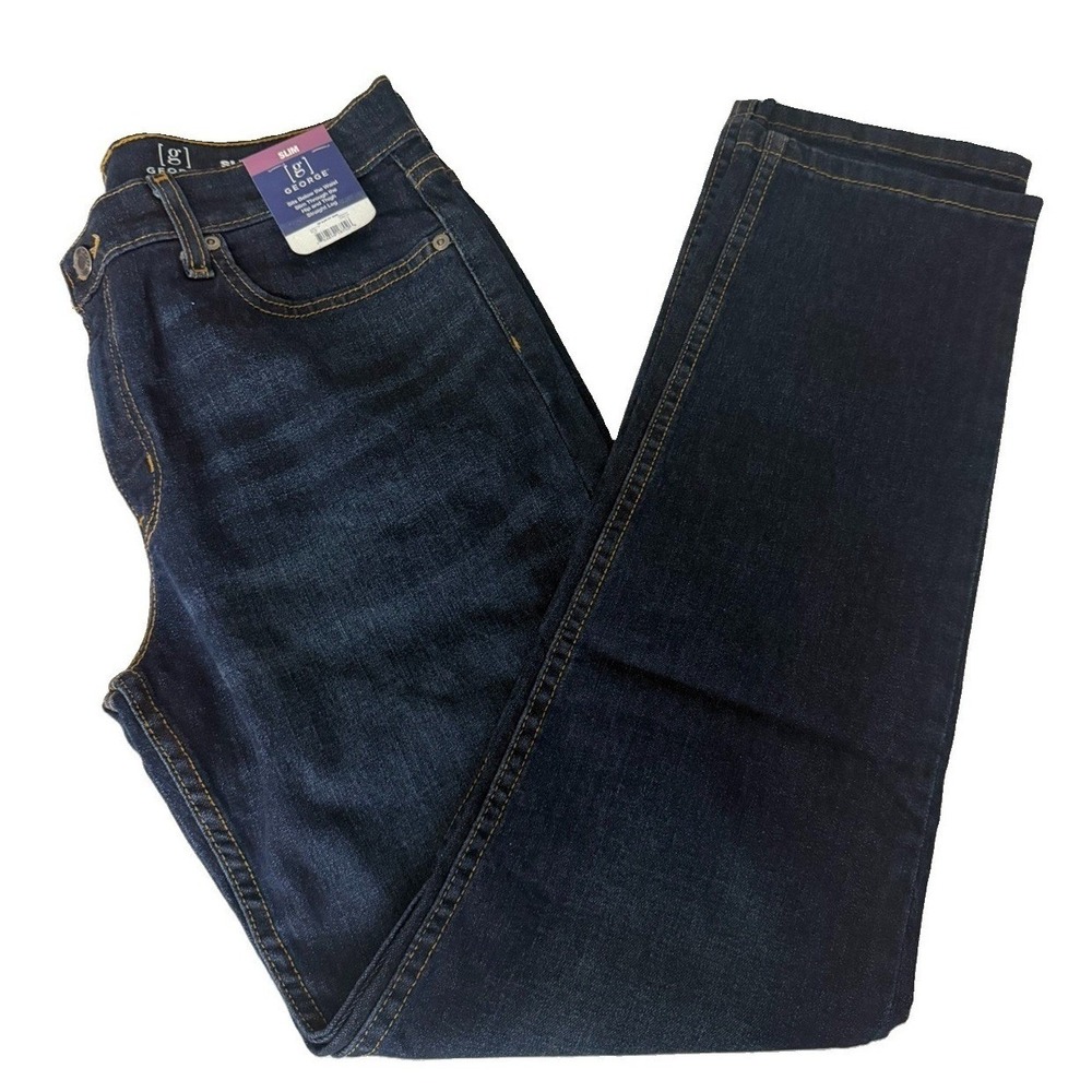 George Men's Slim Fit Dark Wash Jeans Size 31x30 New
